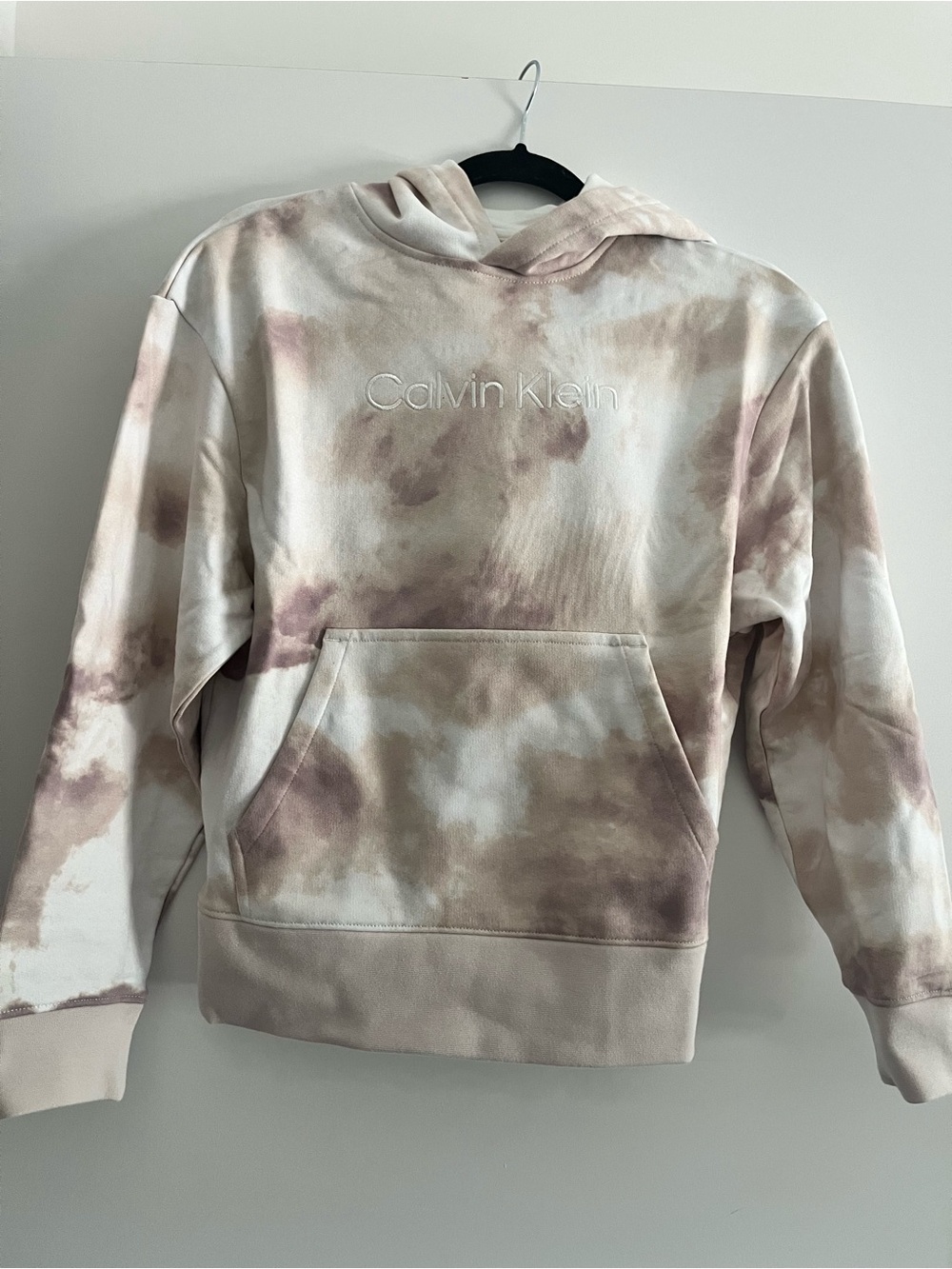 Calvin Klein Women’s Tie-Dye Hoodie Sweater - Cream & Blush